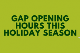 GAP Opening Hours this Holiday Season