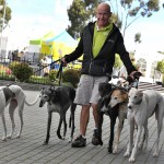 Don Graham with his pet greyhounds at an event at The Meadows. Photos by Clint Anderson.